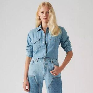 Levi's Snap Denim Long Sleeve Shirt - Small